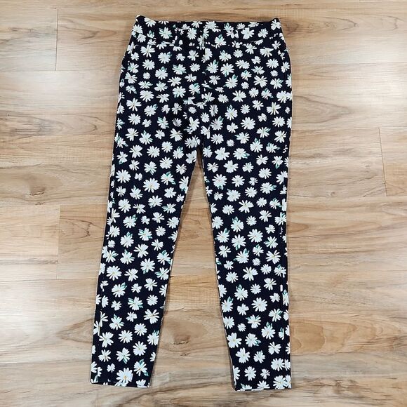 ☔️🔹️Old Navy Blue & White Daisy Print Pixie Pants Size 6 - Picture 3 of 8